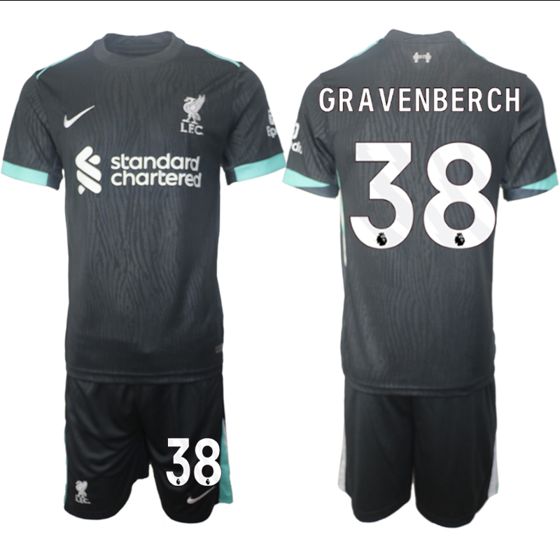 Men 2024-2025 Club Liverpool away Black #38 Soccer Jersey->liverpool jersey->Soccer Club Jersey